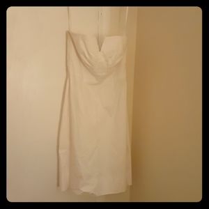 WH/BM strapless white mini dress. Trés chic.